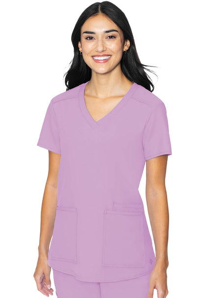 Insight MC2411 3 Pocket Top Lilac Model Image Front | Med Couture