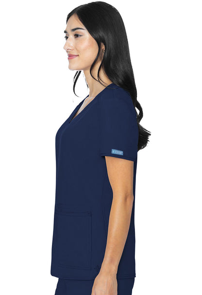 Insight MC2411 3 Pocket Top Navy Model Image Right Side | Med Couture