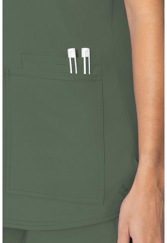 Insight MC2411 Women's 3 Pocket Scrub Top Olive