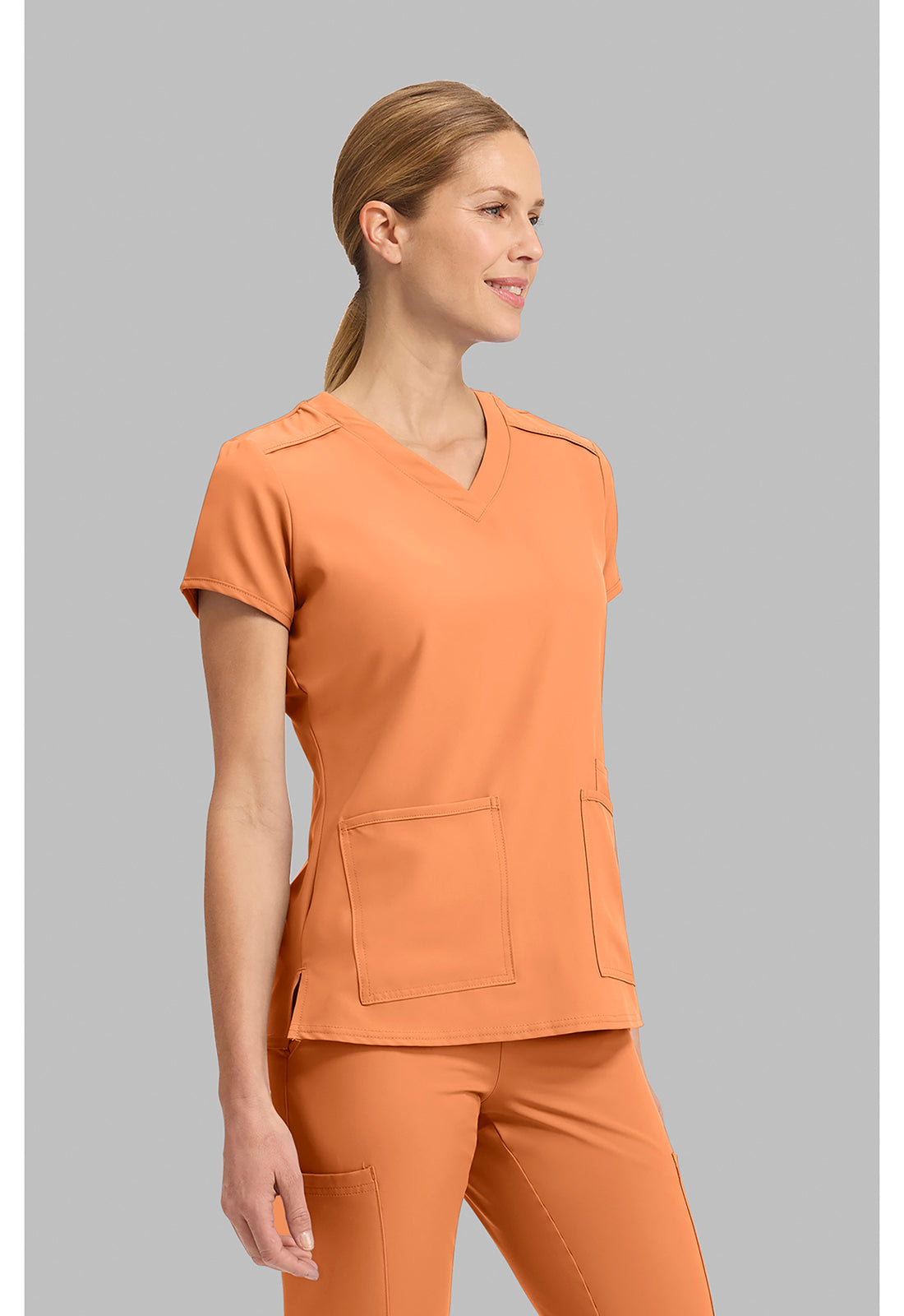 Insight MC2411 Women's 3 Pocket Scrub Top Papa Don'T Peach