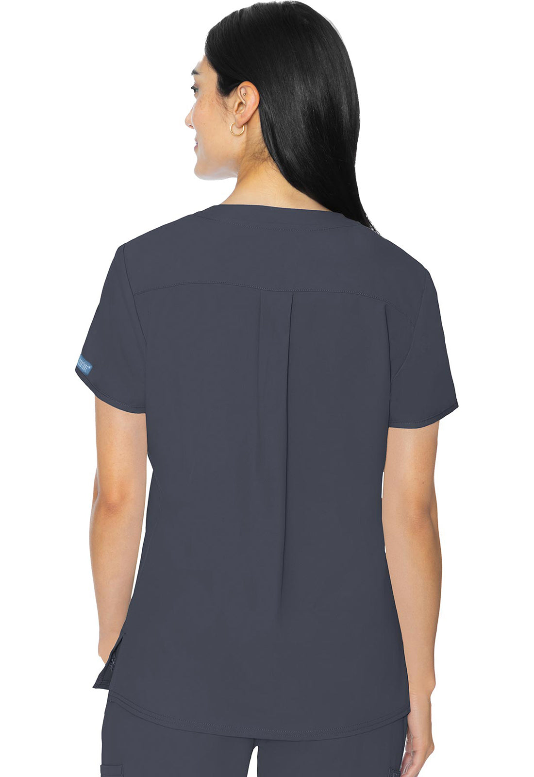 Insight MC2411 3 Pocket Top Pewter Model Image Back | Med Couture