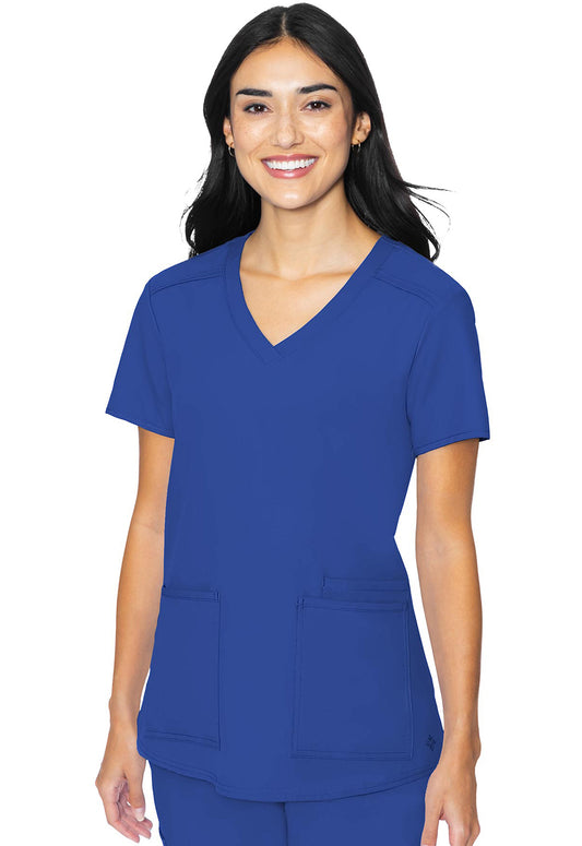 Insight MC2411 3 Pocket Top Royal Model Image Front | Med Couture