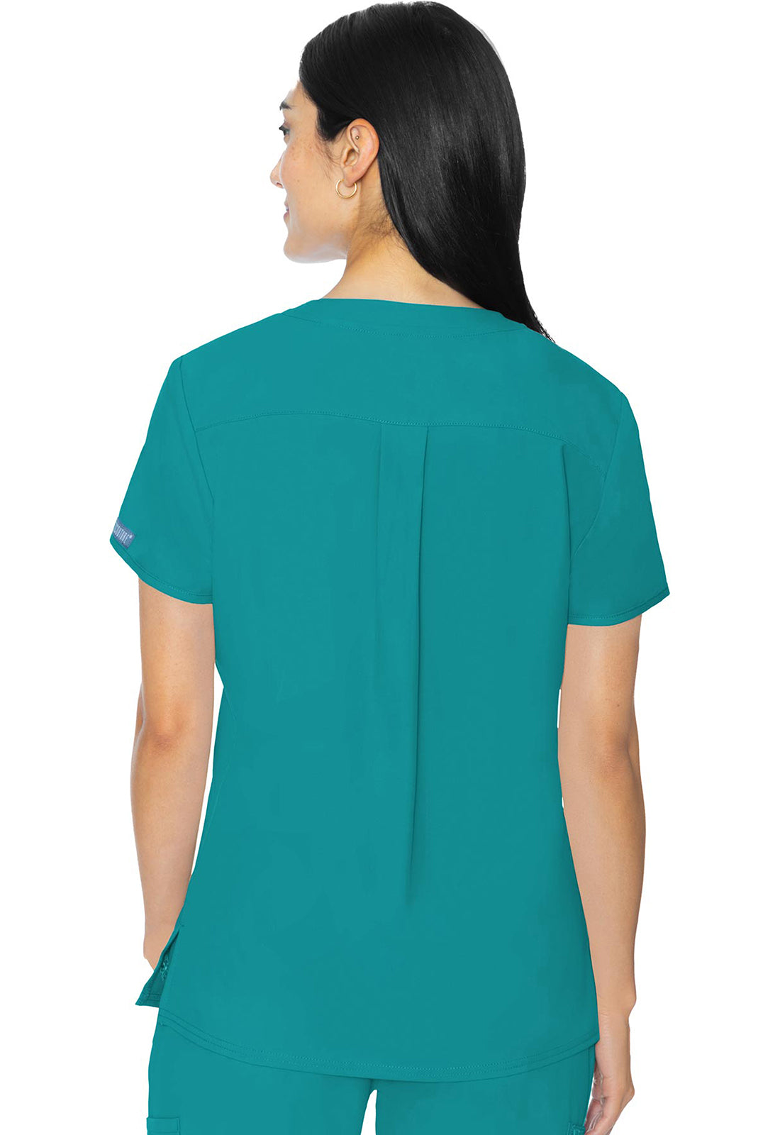 Insight MC2411 3 Pocket Top Teal Model Image Back | Med Couture