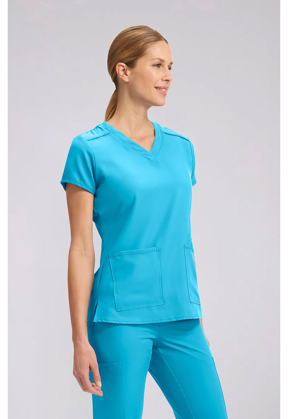 Insight MC2411 Women's 3 Pocket Scrub Top Turquoise