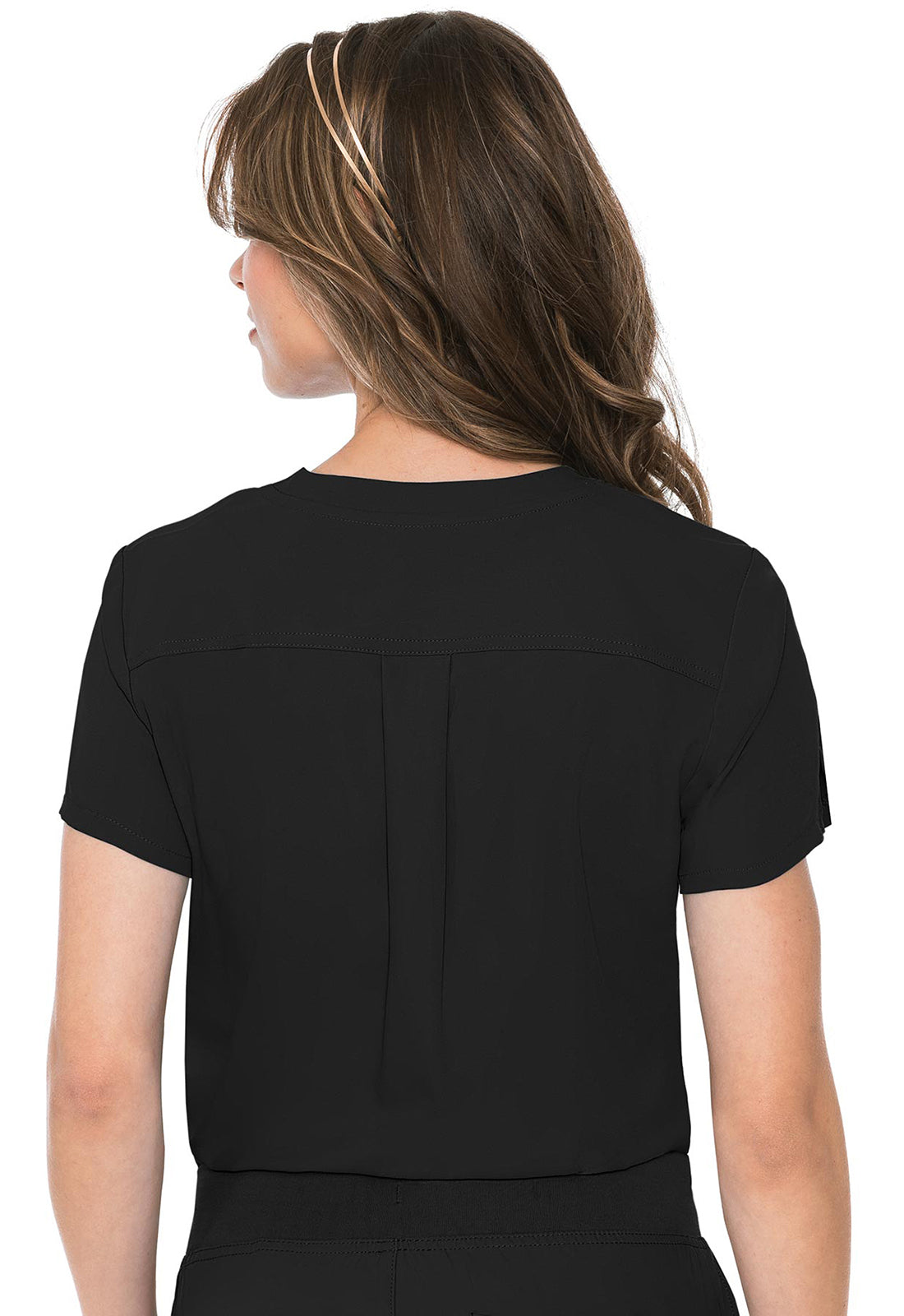 Insight MC2432 One Pocket Tuck-In Top Black Model Image Back | Med Couture