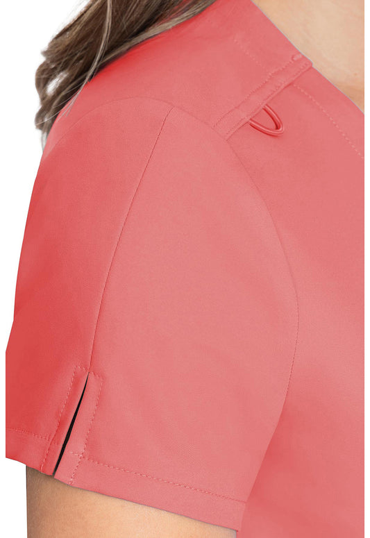 Insight MC2432 Women's One Pocket Tuck-In Scrub Top Coral
