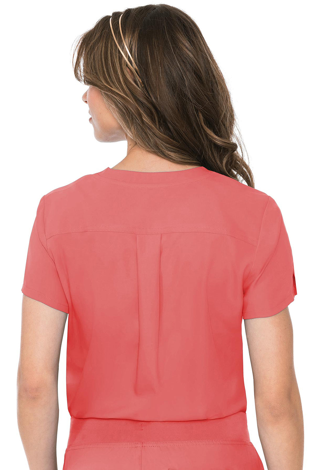 Insight MC2432 One Pocket Tuck-In Top Coral Model Image Back | Med Couture