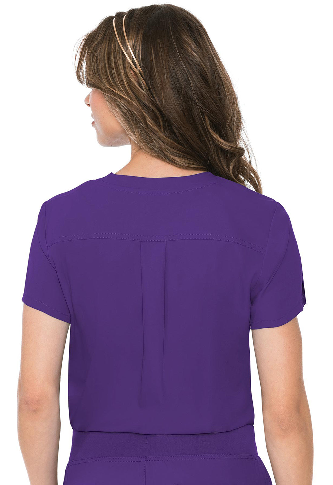 Insight MC2432 One Pocket Tuck-In Top Grape Model Image Back | Med Couture