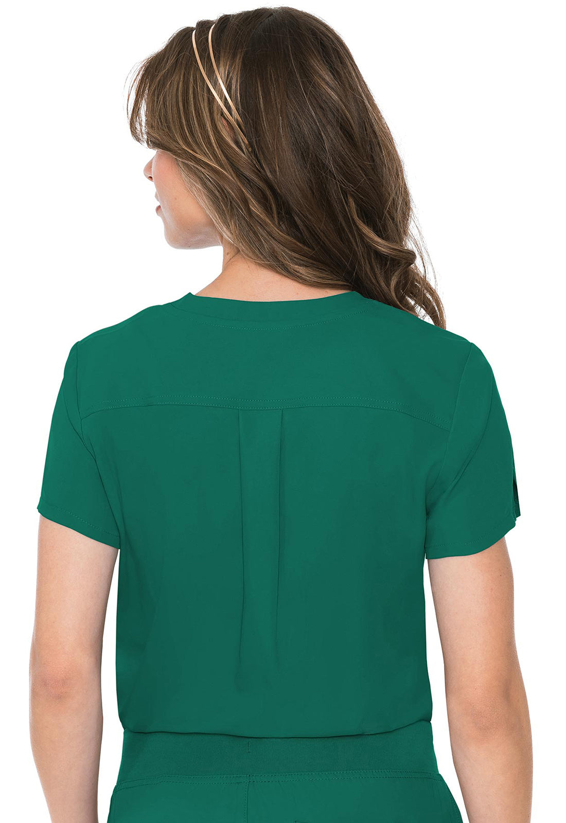 Insight MC2432 One Pocket Tuck-In Top Hunter Green Model Image Back | Med Couture