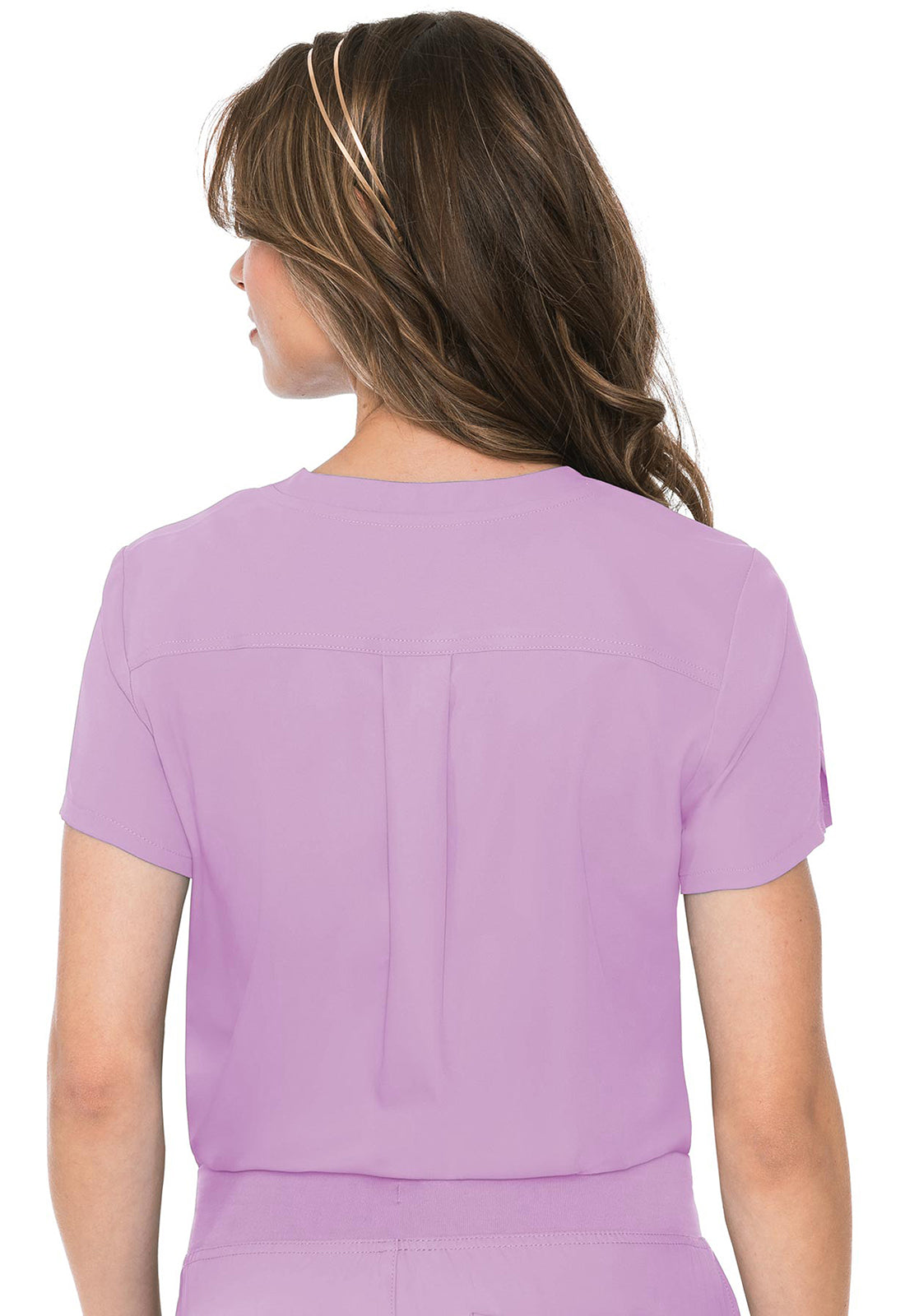 Insight MC2432 One Pocket Tuck-In Top Lilac Model Image Back | Med Couture