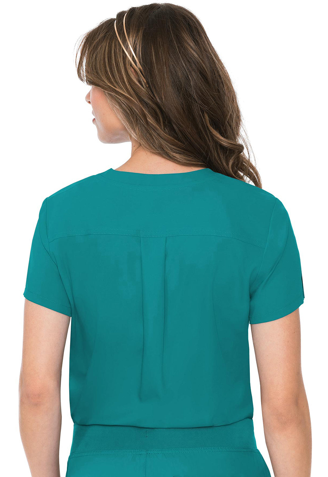 Insight MC2432 One Pocket Tuck-In Top Teal Model Image Back | Med Couture