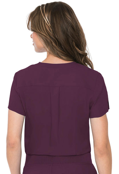 Insight MC2432 One Pocket Tuck-In Top Wine Model Image Back | Med Couture