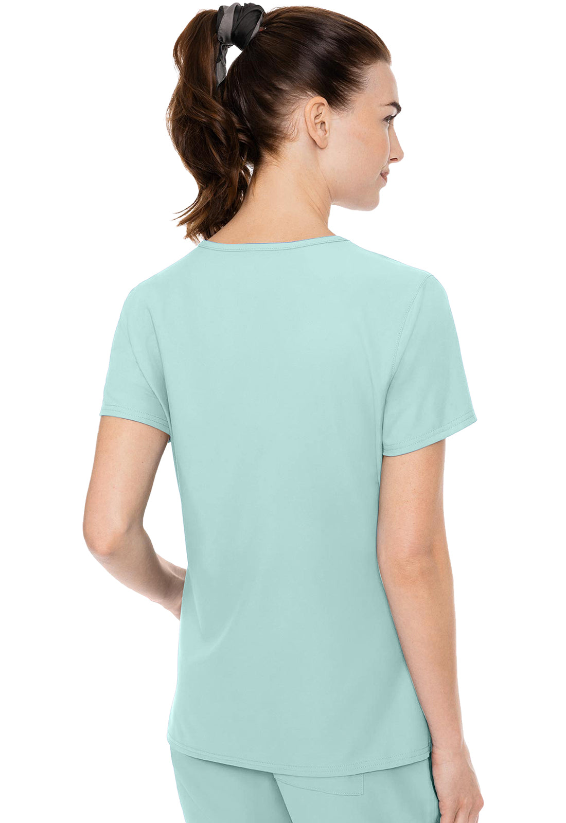 Insight MC2468 Side Pocket Top Arctic Aqua Model Image Back | Med Couture