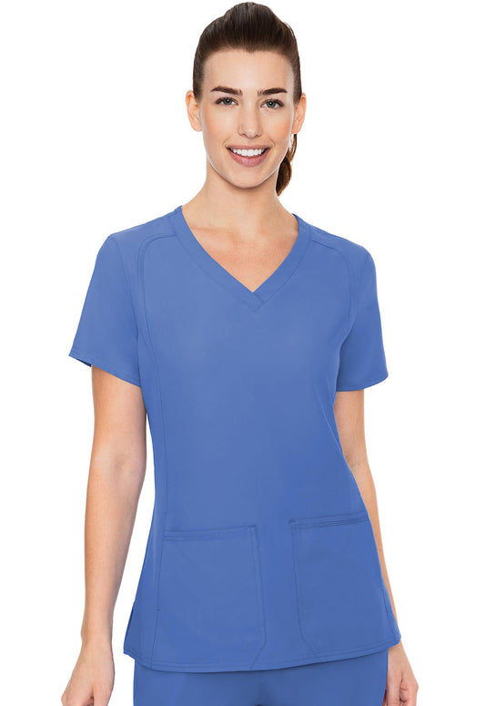 Insight MC2468 Side Pocket Top Ciel Model Image Front | Med Couture