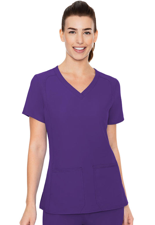 Insight MC2468 Side Pocket Top Grape Model Image Front | Med Couture