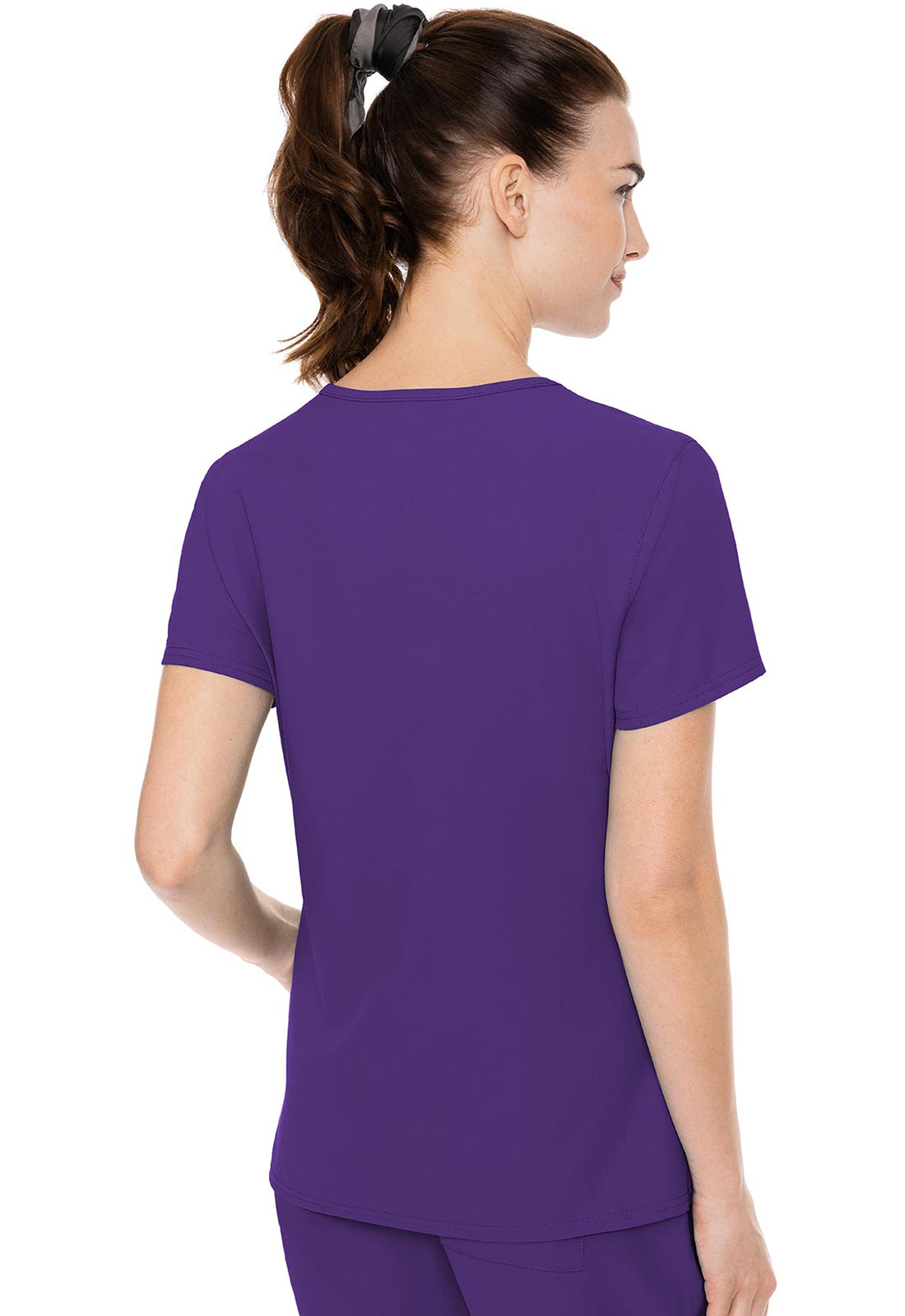 Insight MC2468 Side Pocket Top Grape Model Image Back | Med Couture