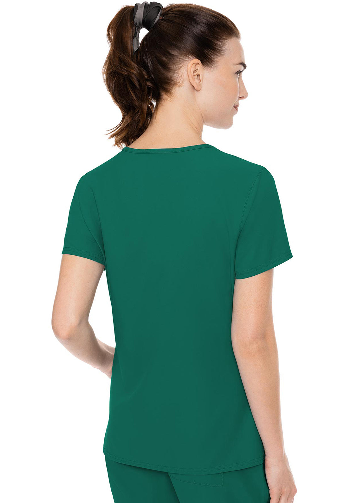 Insight MC2468 Side Pocket Top Hunter Green Model Image Back | Med Couture