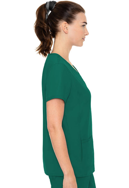 Insight MC2468 Side Pocket Top Hunter Green Model Image Left Side | Med Couture