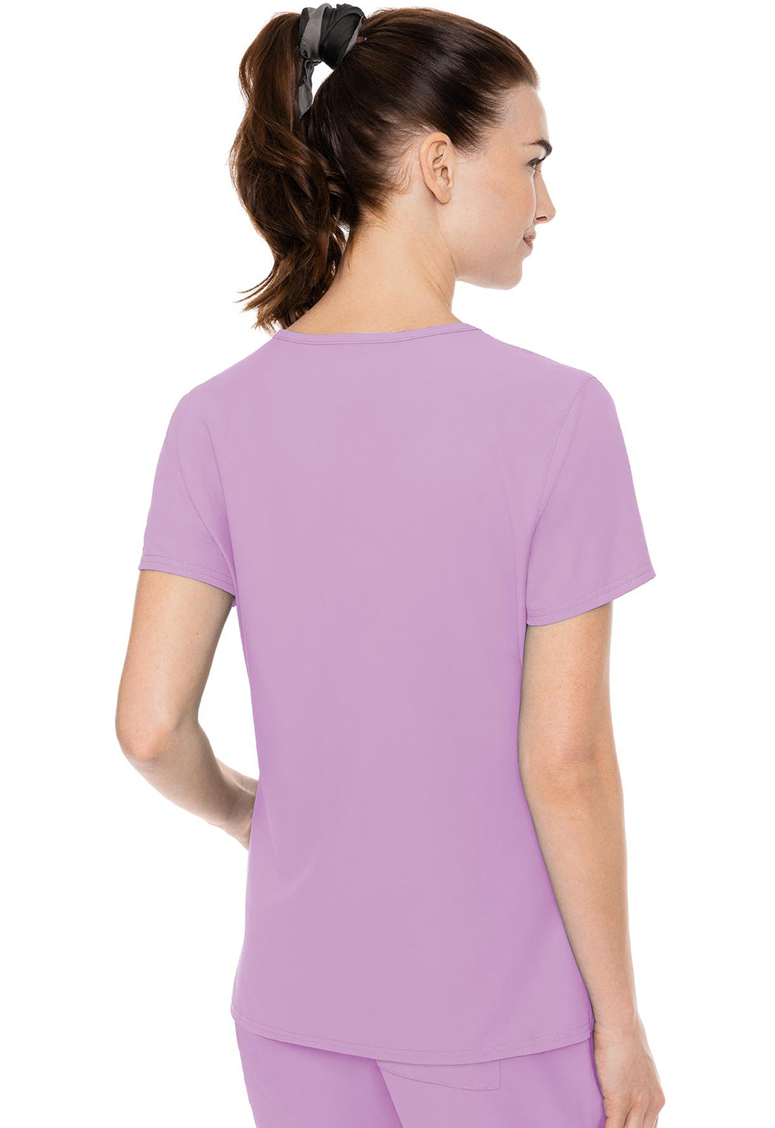 Insight MC2468 Side Pocket Top Lilac Model Image Back | Med Couture