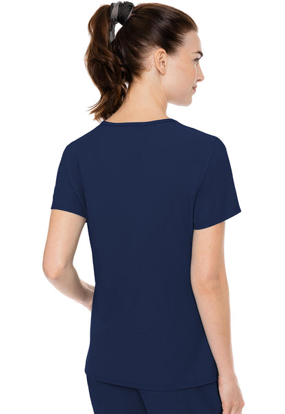 Insight MC2468 Side Pocket Top Navy Model Image Back | Med Couture