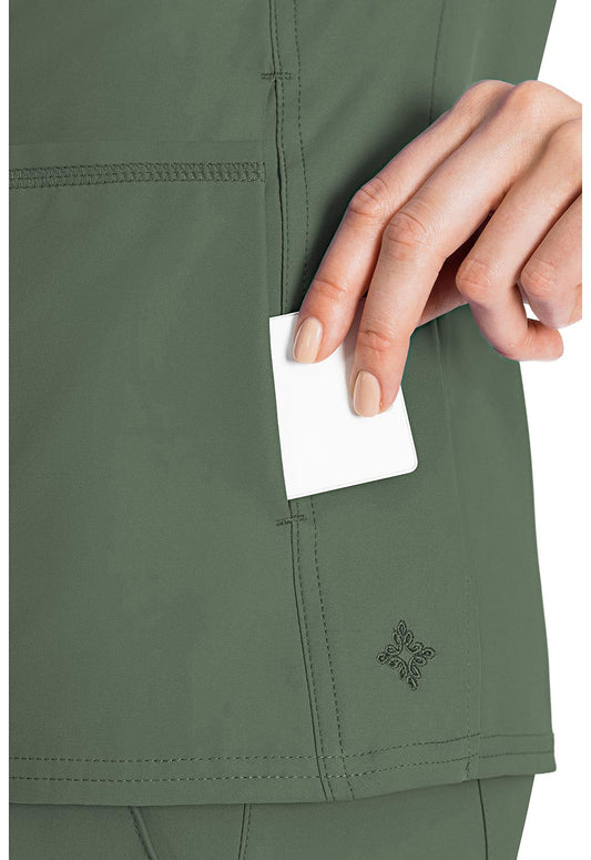 Insight MC2468 Women's Side Pocket Scrub Top Olive