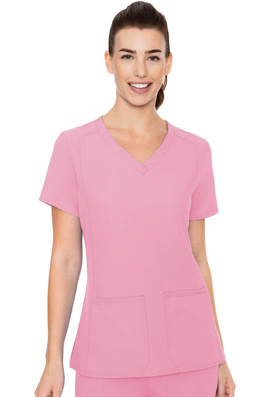 Insight MC2468 Side Pocket Top Taffy Pink Model Image Front | Med Couture