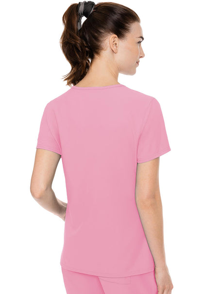 Insight MC2468 Side Pocket Top Taffy Pink Model Image Back | Med Couture