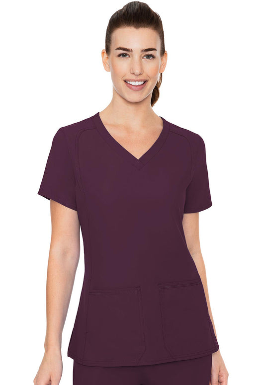 Insight MC2468 Side Pocket Top Wine Model Image Front | Med Couture