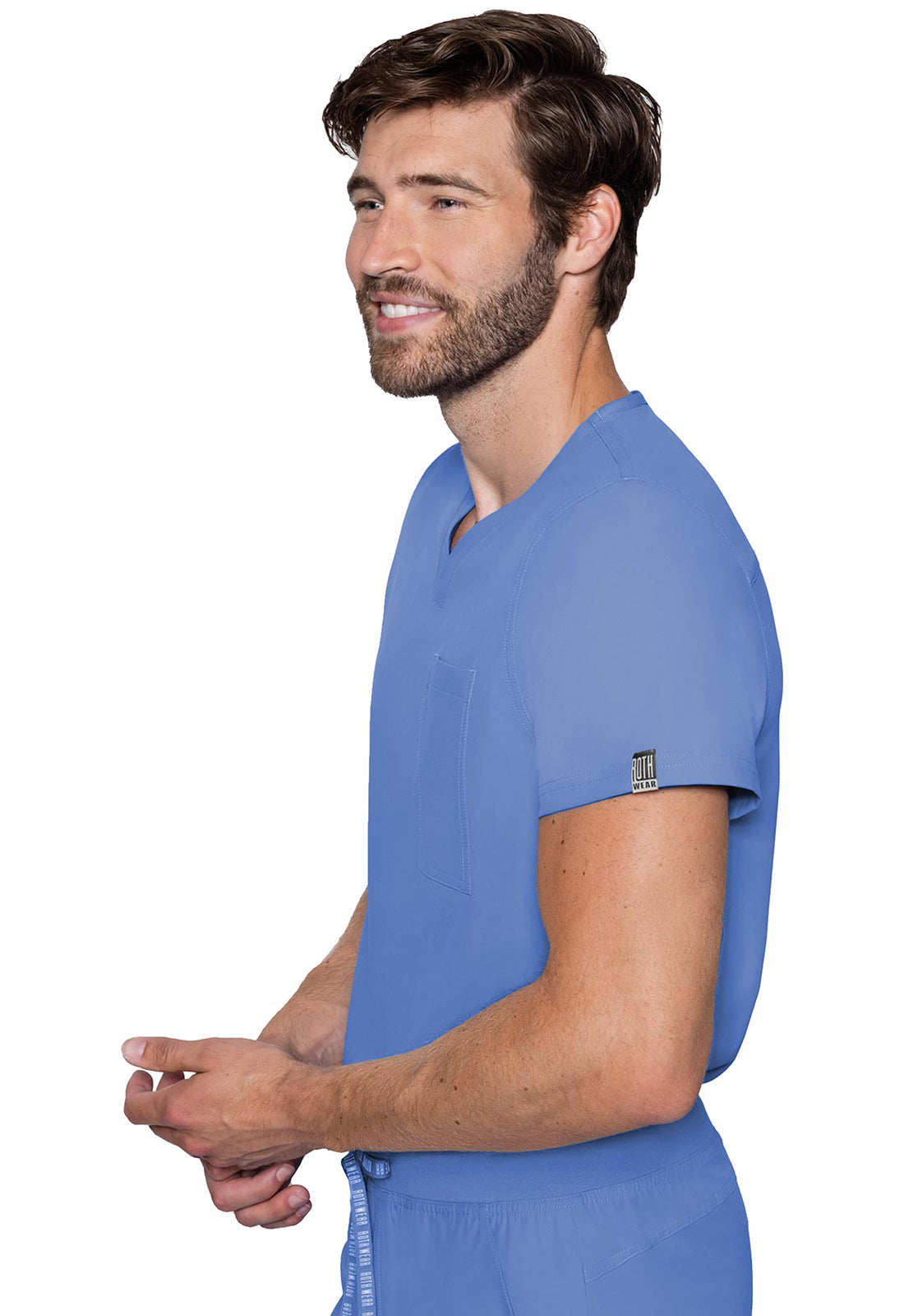 Insight MC2478 1 Pocket Top Ciel Model Image Right Side | Rothwear