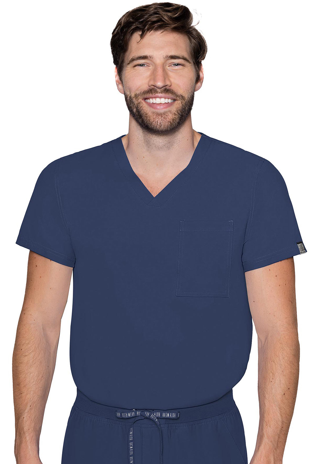 Insight MC2478 1 Pocket Top Navy Model Image Front | Rothwear