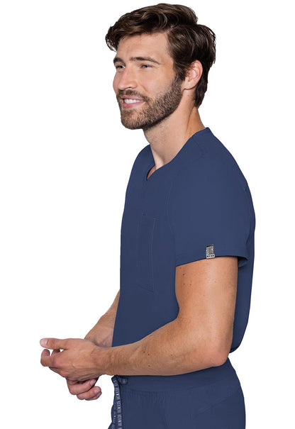 Insight MC2478 1 Pocket Top Navy Model Image Right Side | Rothwear