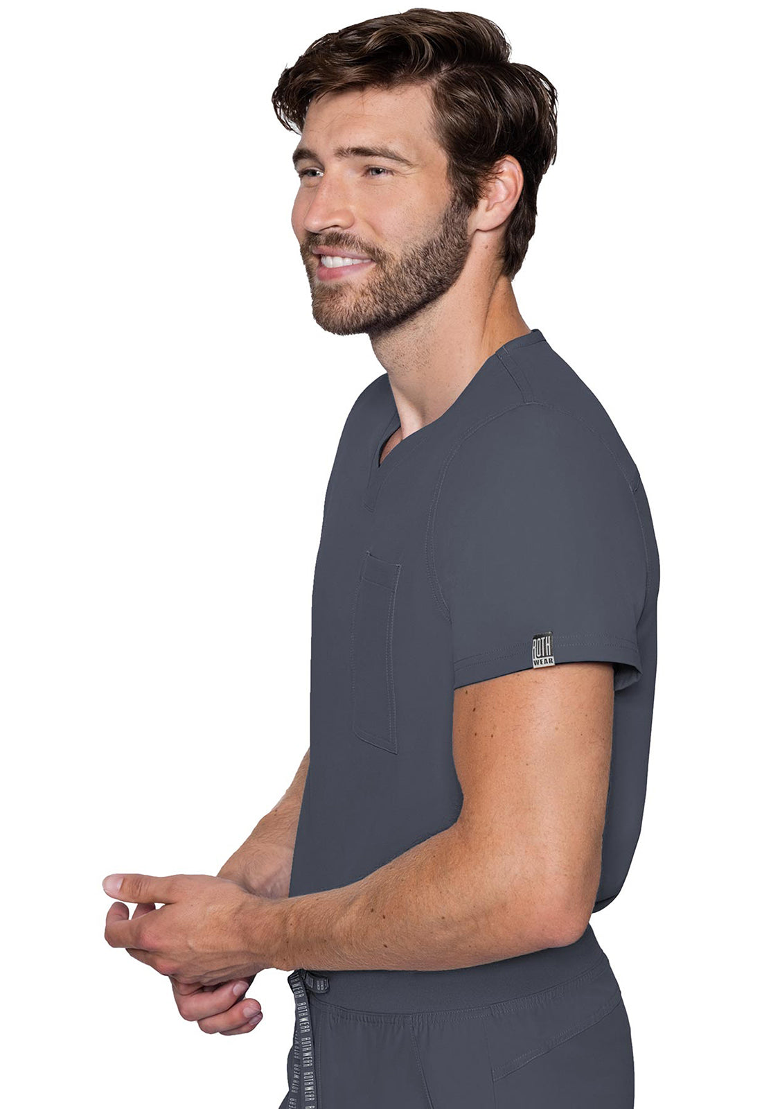 Insight MC2478 1 Pocket Top Pewter Model Image Right Side | Rothwear