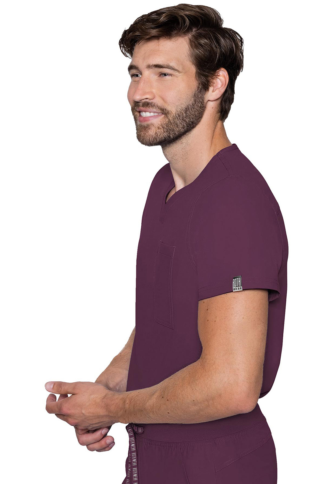 Insight MC2478 1 Pocket Top Wine Model Image Right Side | Rothwear