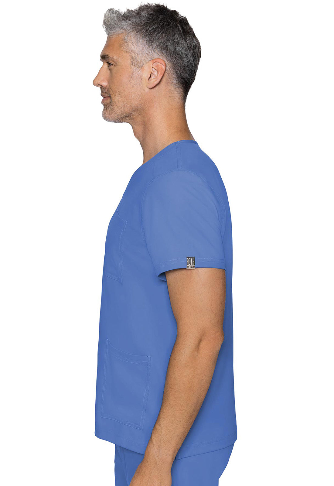 Insight MC2486 3 Pocket Top Ciel Model Image Right Side | Rothwear