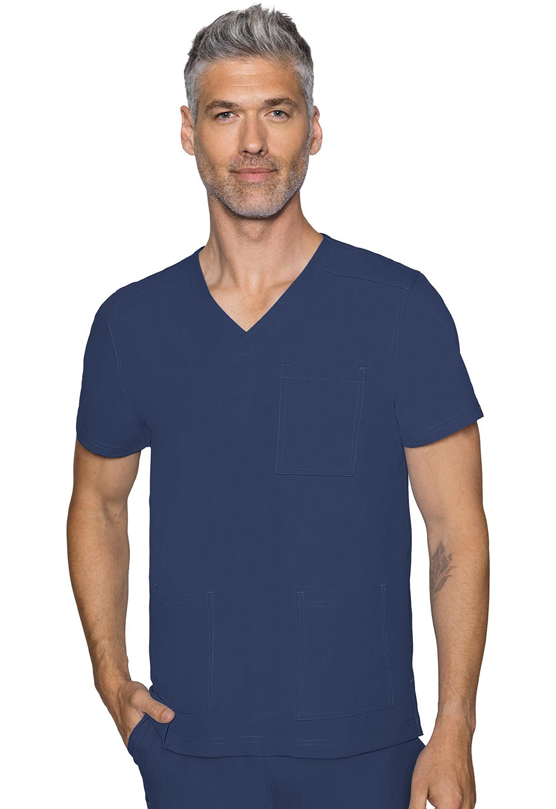 Insight MC2486 3 Pocket Top Navy Model Image Front | Rothwear