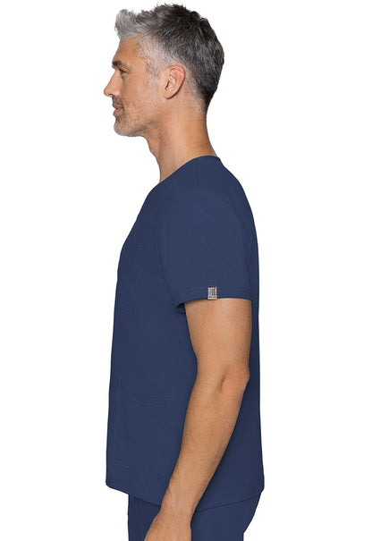 Insight MC2486 3 Pocket Top Navy Model Image Right Side | Rothwear