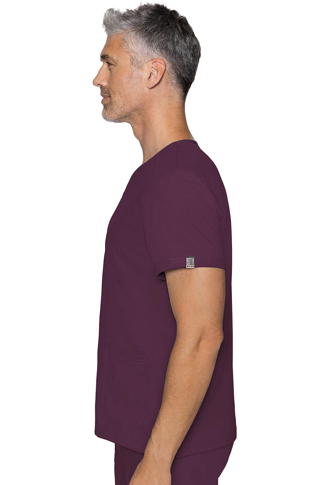 Insight MC2486 3 Pocket Top Wine Model Image Right Side | Rothwear