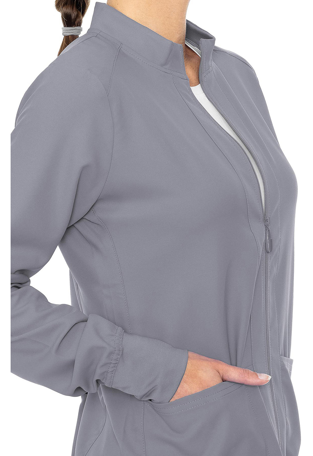 Insight MC2660 Zip Front Warm-Up With Shoulder Yokes Cloud