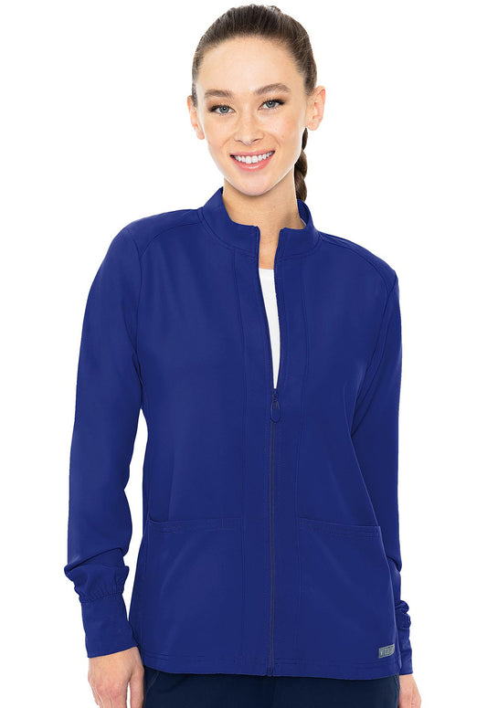 Insight MC2660 Zip Front Warm-Up With Shoulder Yokes Galaxy Model Image Front | Med Couture