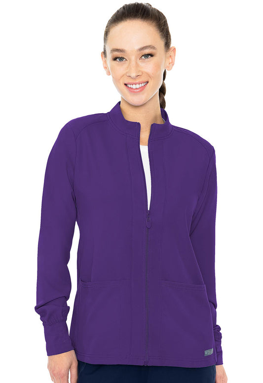 Insight MC2660 Zip Front Warm-Up With Shoulder Yokes Grape Model Image Front | Med Couture