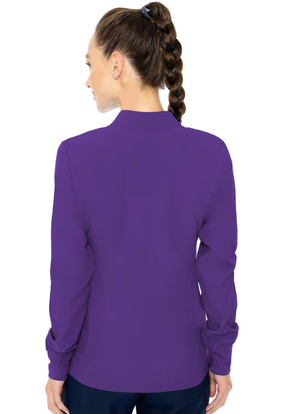 Insight MC2660 Zip Front Warm-Up With Shoulder Yokes Grape Model Image Back | Med Couture