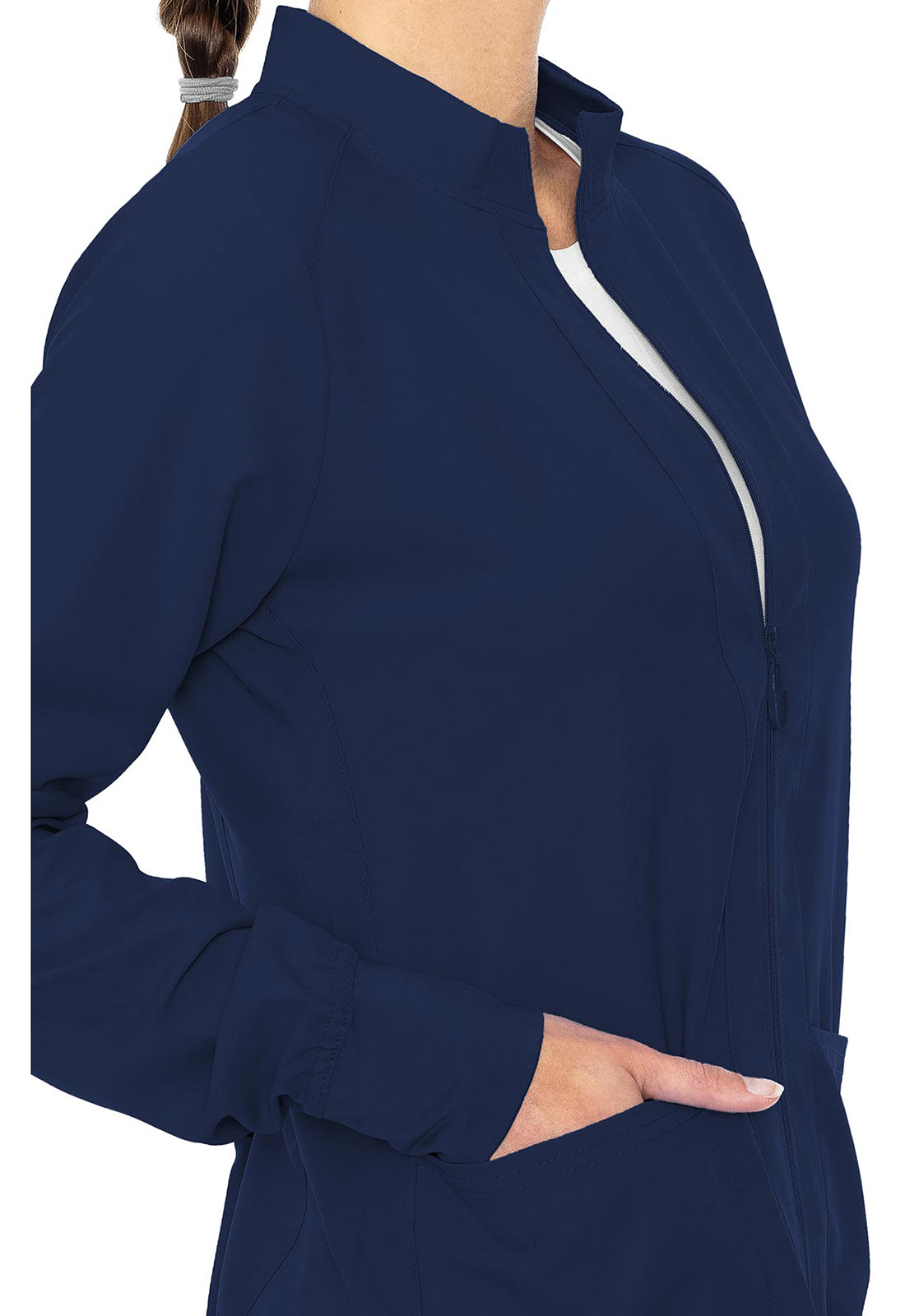 Insight MC2660 Zip Front Warm-Up With Shoulder Yokes Navy