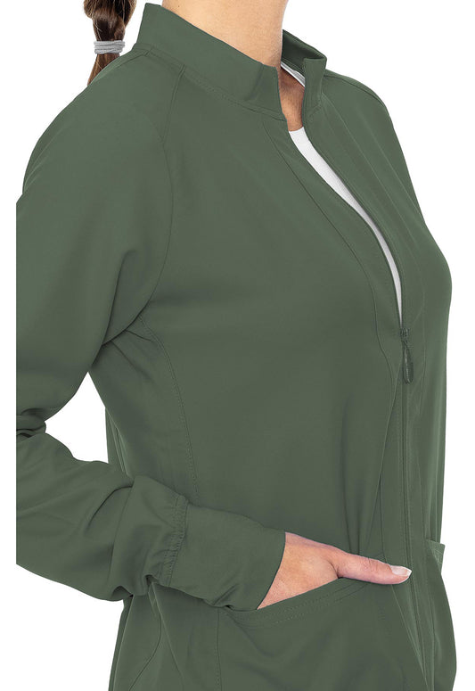 Insight MC2660 Women's Zip Front Warm-Up With Shoulder Yokes Olive