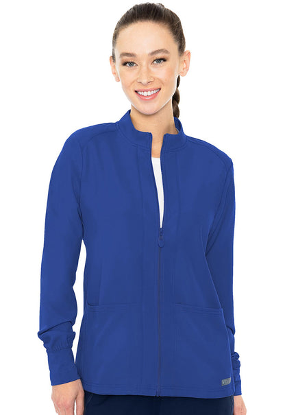 Insight MC2660 Zip Front Warm-Up With Shoulder Yokes Royal Model Image Front | Med Couture