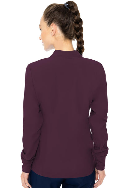 Insight MC2660 Zip Front Warm-Up With Shoulder Yokes Wine Model Image Back | Med Couture