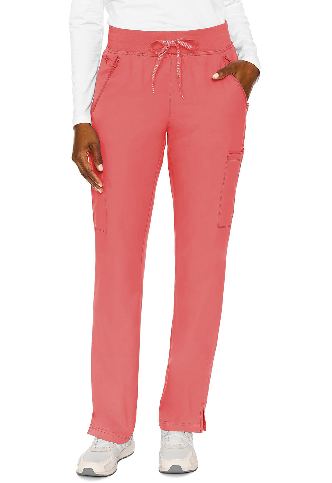 Insight MC2702 Zipper Pants Coral Model Image Front | Med Couture