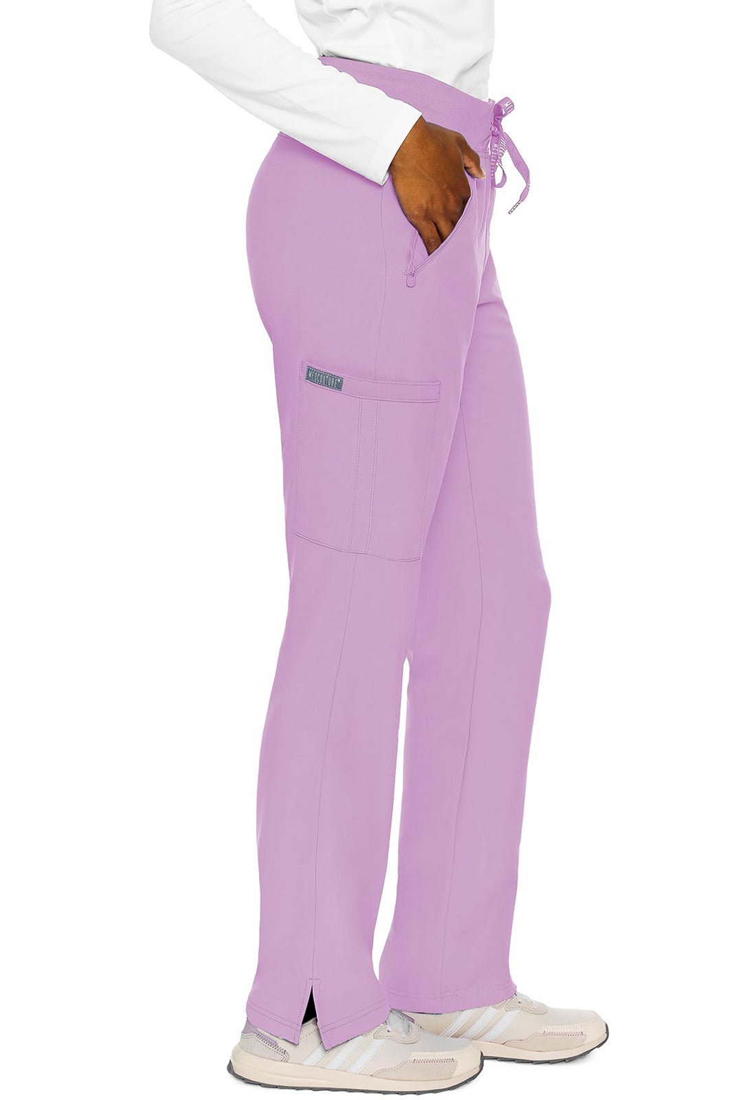 Insight MC2702 Zipper Pants Lilac Model Image Left Side | Med Couture