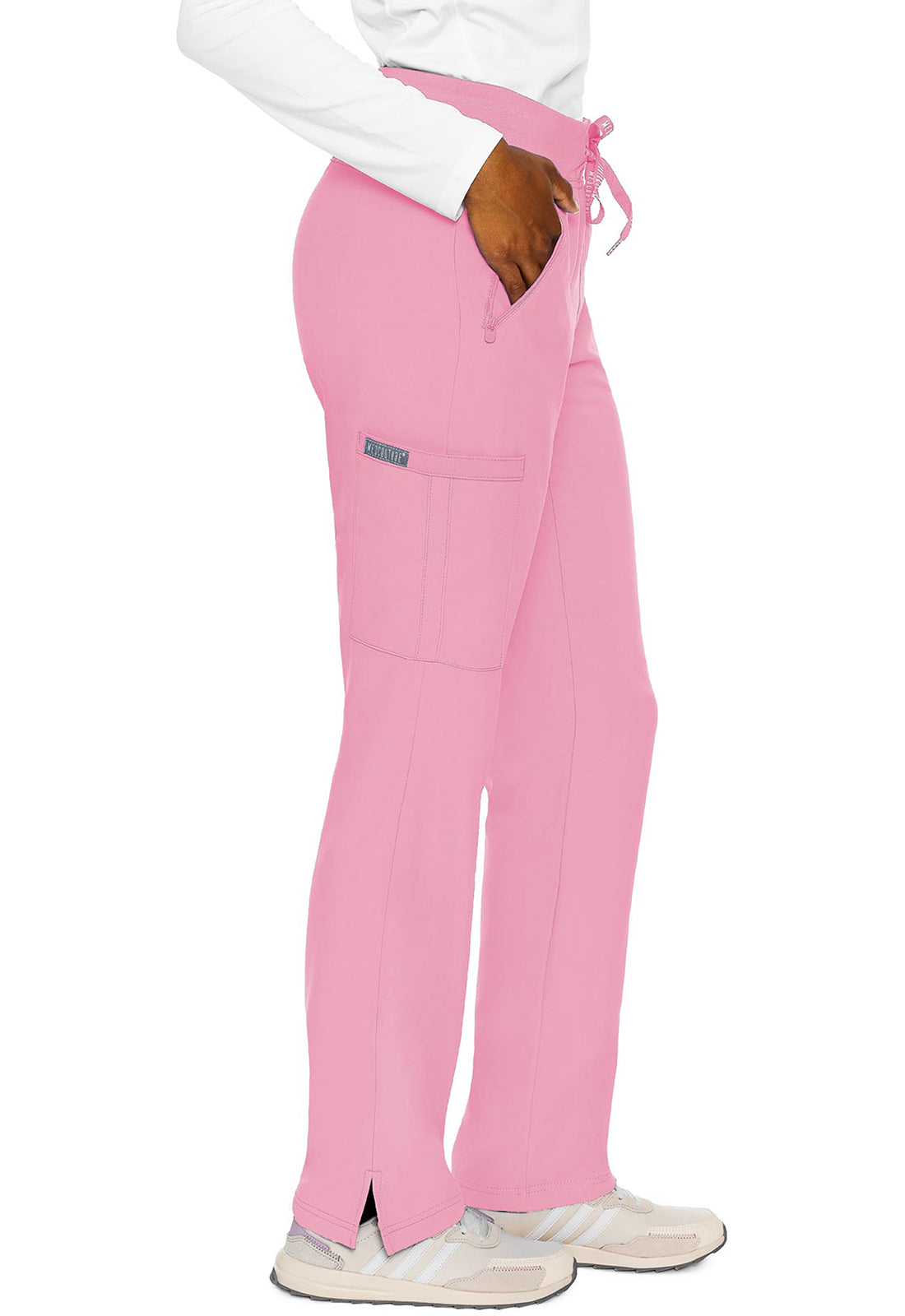 Insight MC2702 Zipper Pants Taffy Pink Model Image Left Side | Med Couture