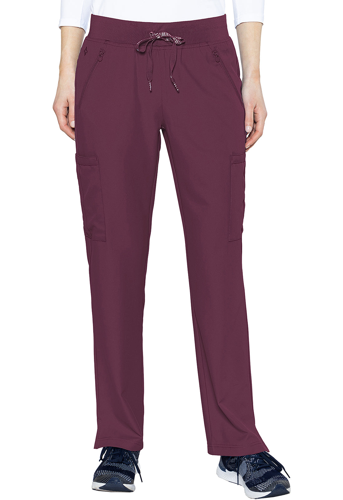 Insight MC2702 Zipper Pants Wine Model Image Front | Med Couture