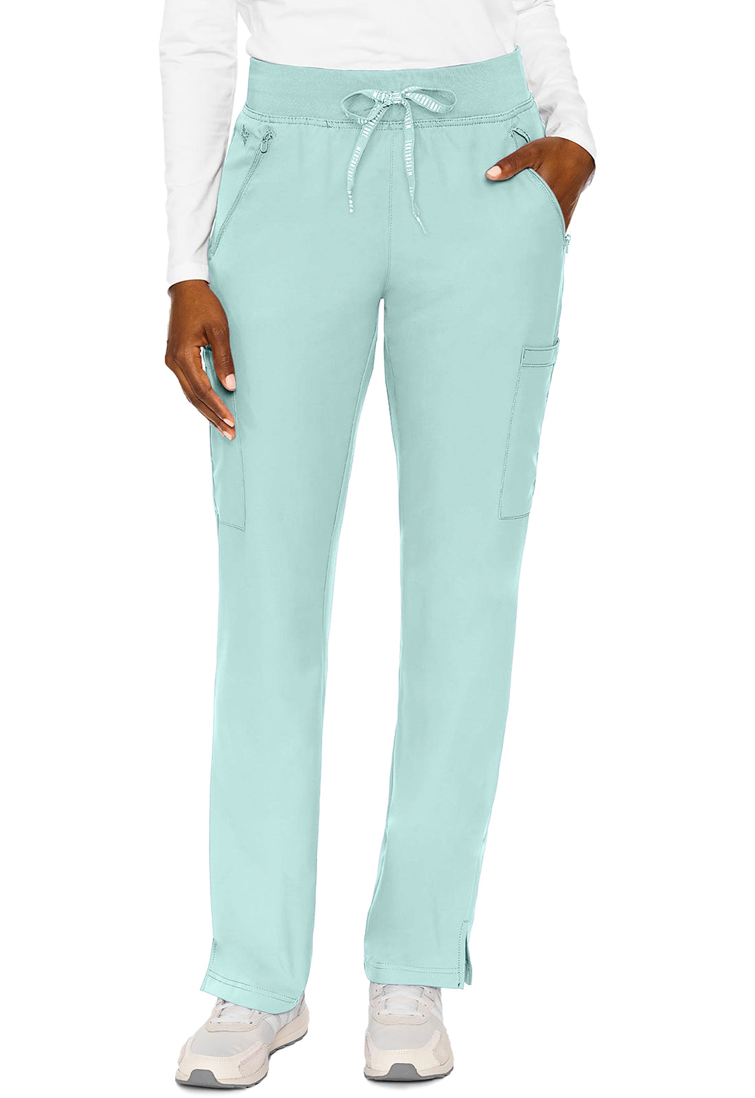 Insight MC2702 Zipper Pants Arctic Aqua Model Image Front | Med Couture